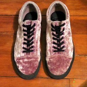 Lavender Crushed Velvet Vans, women's 9.5 / men's 8